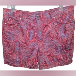 Bandolino Red and Blue Paisley "Amy" Shorts‎